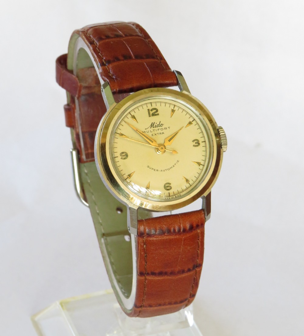  1940s Mido Multifort bumper automatic wrist watch. View II
