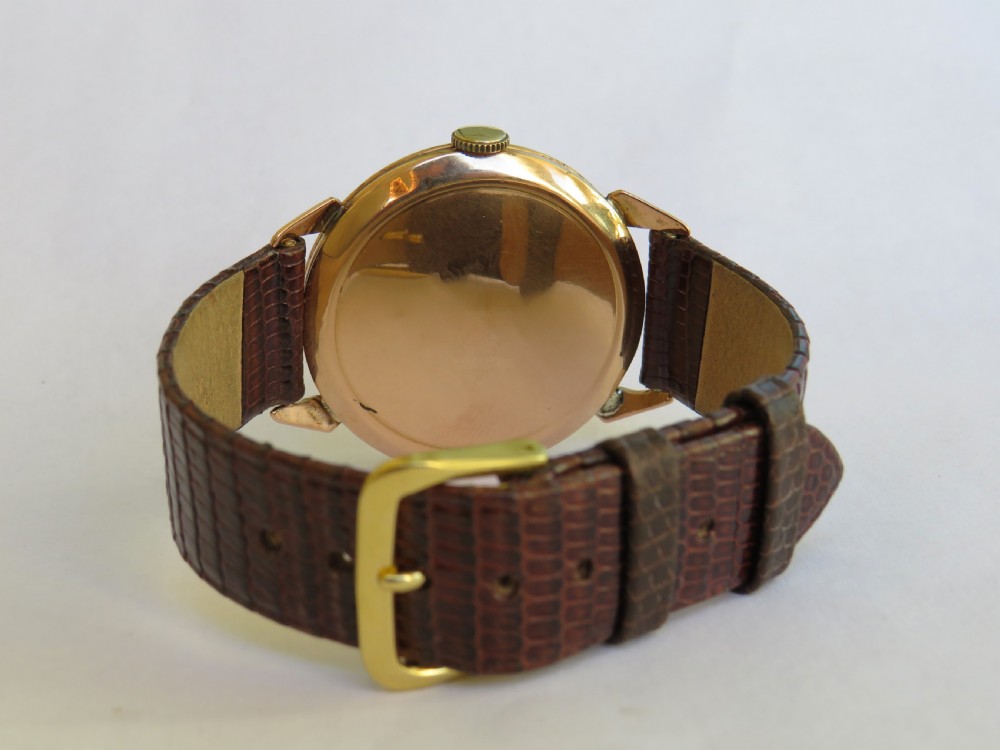 Gents large 18ct gold Longines Chronometre watch View IV