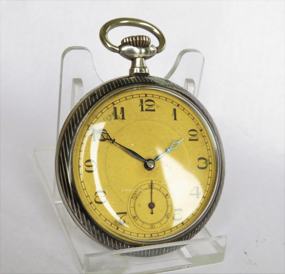Art Deco silver niello cased pocket watch View II