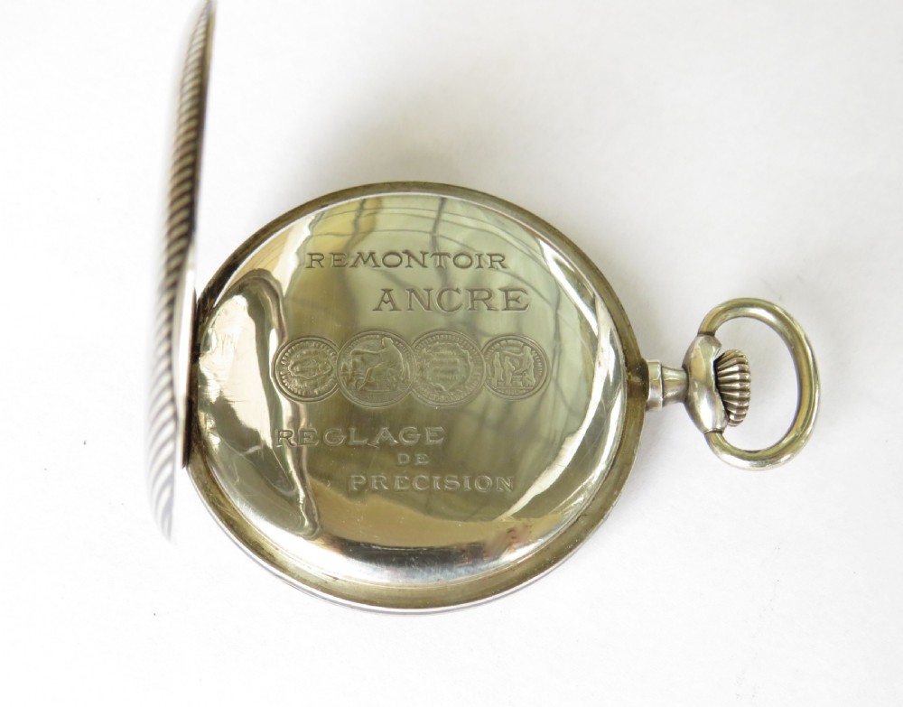 Art Deco silver niello cased pocket watch View IV