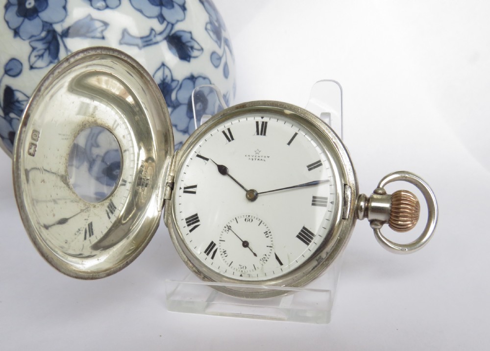 1913 silver Coventry Astral hunter pocket watch View II