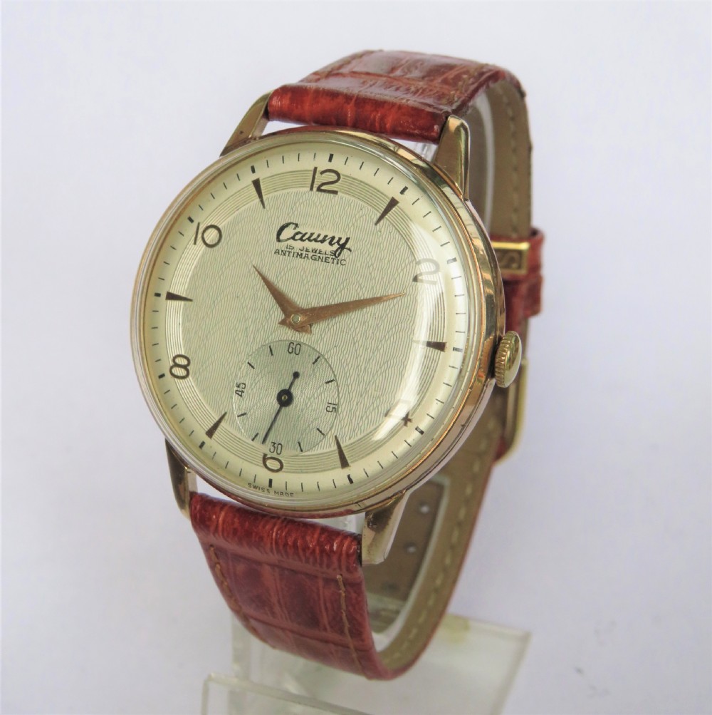 Gents large 1950s Cauny wrist watch