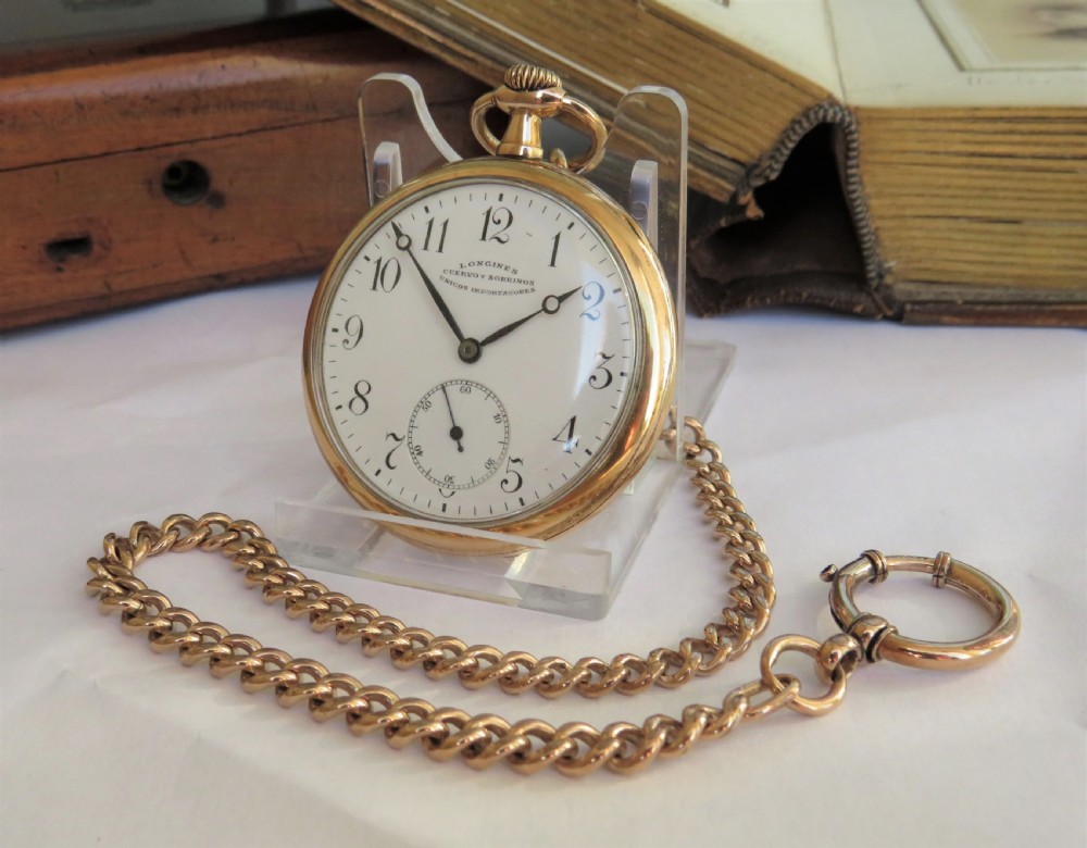 Longines pocket watch and chain, Cuervo Y Sobrinos