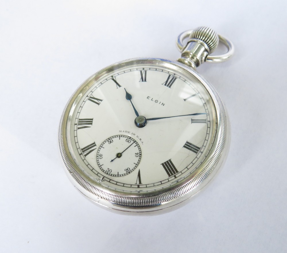1920s silver Elgin pocket watch View II