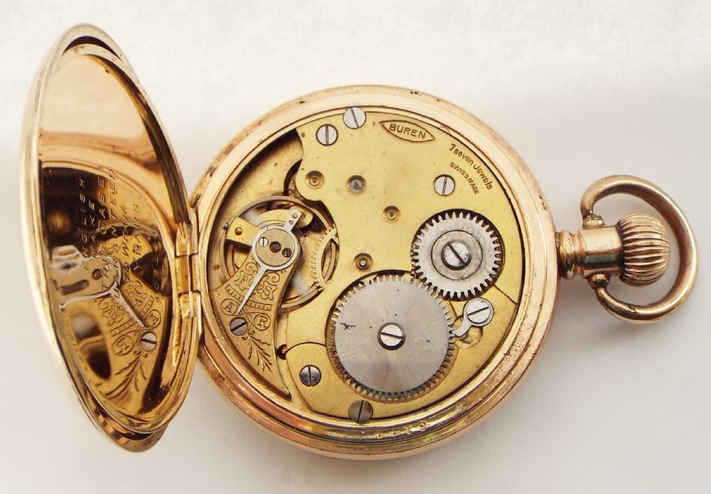Antique Buren full hunter pocket watch. View V