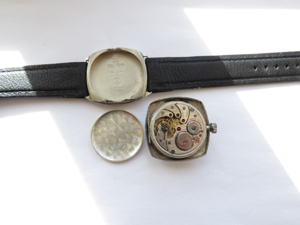 Gents J W Benson silver wrist watch, 1933 View V