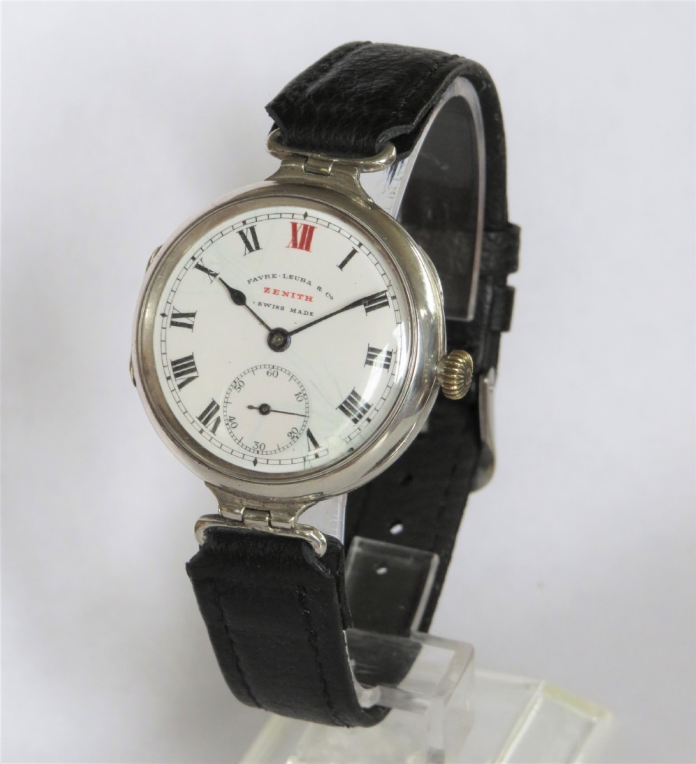 Gents WW1 silver Zenith watch from Favre Leuba View II