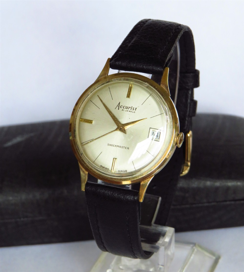 Gents 9ct gold Accurist wrist watch, 1965 View II
