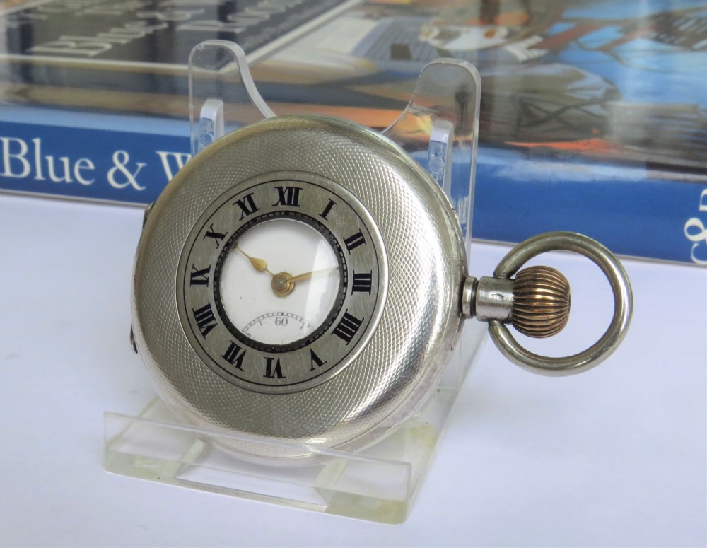 Silver Buren half hunter pocket watch, 1924