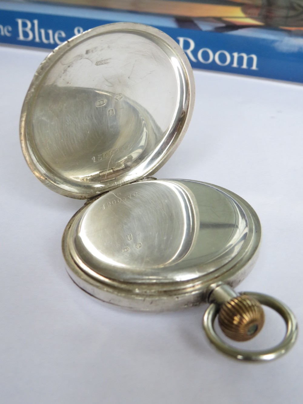 Silver Buren half hunter pocket watch, 1924 View III