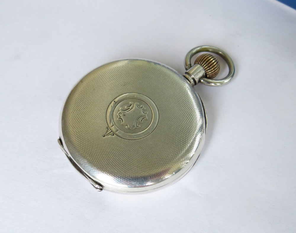 Silver Buren half hunter pocket watch, 1924 View V