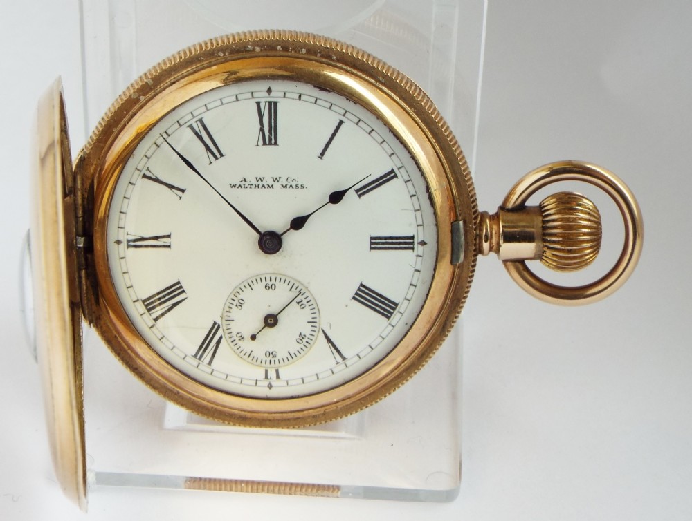 Small Waltham Seaside half hunter pocket watch.  View II