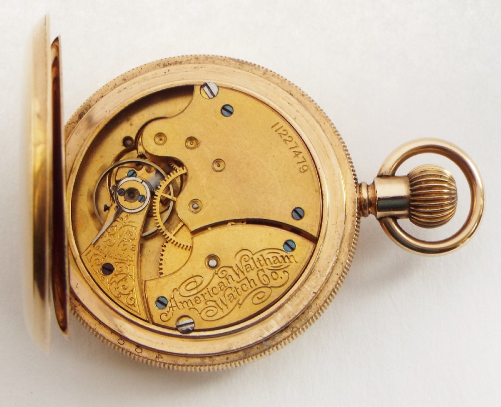 Small Waltham Seaside half hunter pocket watch.  View VI