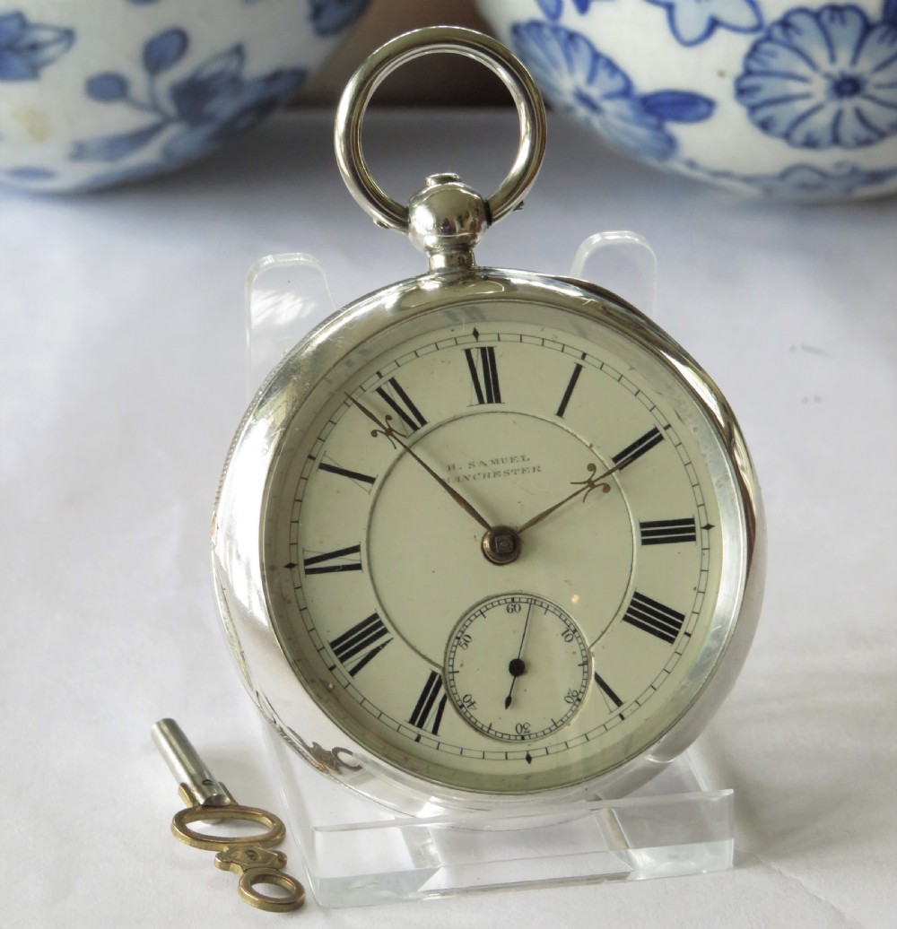 Antique silver H Samuel pocket watch, 1896
