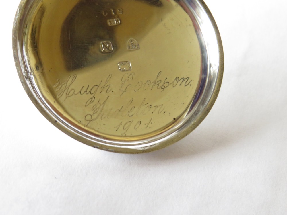 Antique silver H Samuel pocket watch, 1896 View IV