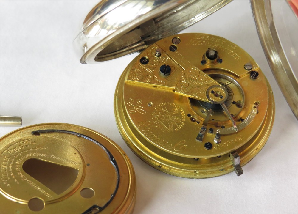 Antique silver H Samuel pocket watch, 1896 View VI