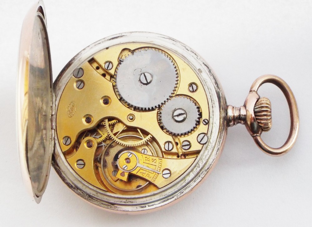 Antique 1920s patria silver pocket watch. View V