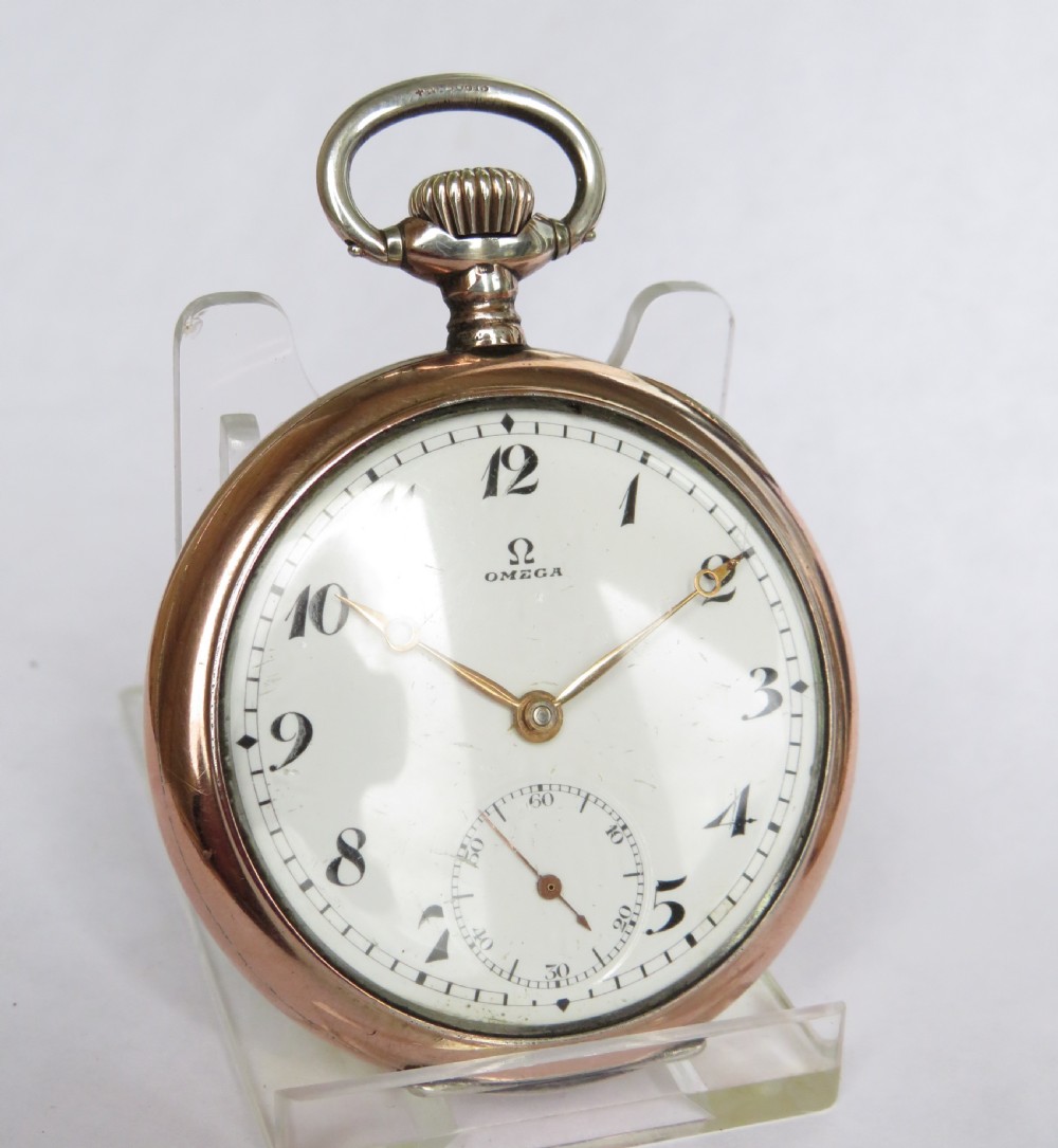 Antique silver Omega pocket watch, c1915 View II