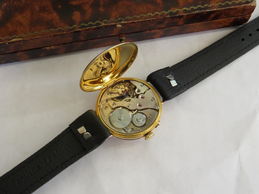 Gents boxed 9ct gold wrist watch, 1921 View III