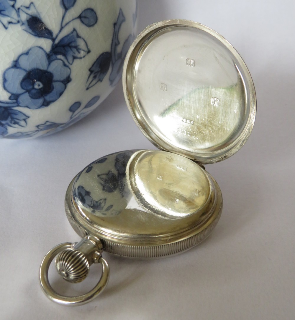 Silver Waltham full hunter pocket watch View III
