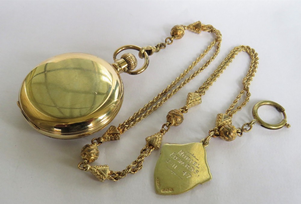 Antique Cyma pocket watch and albert View III