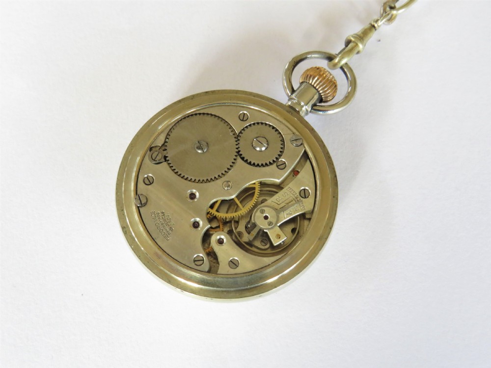1920s Record stem winding pocket watch and chain View V