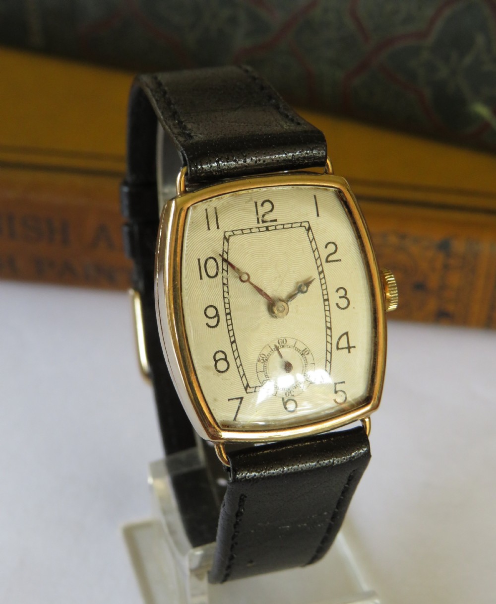 Gents 9ct gold wrist watch, 1929 View II