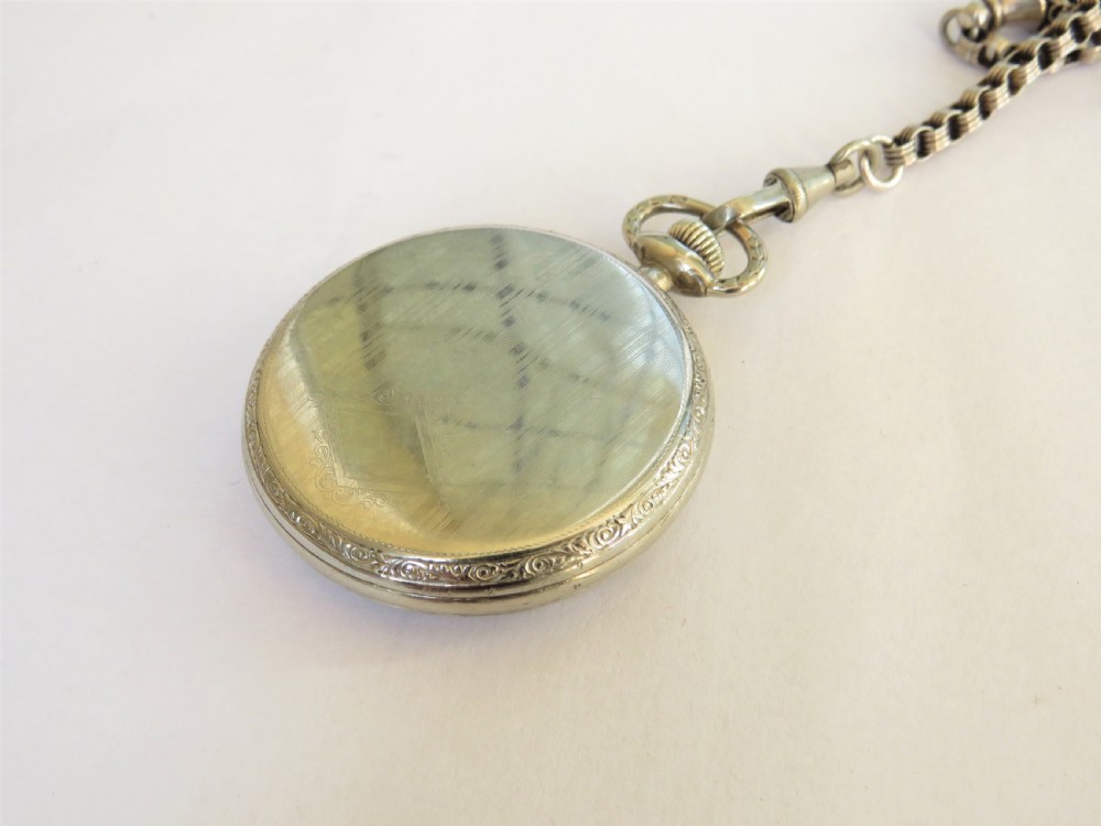 Antique Waltham pocket watch and albertina View III