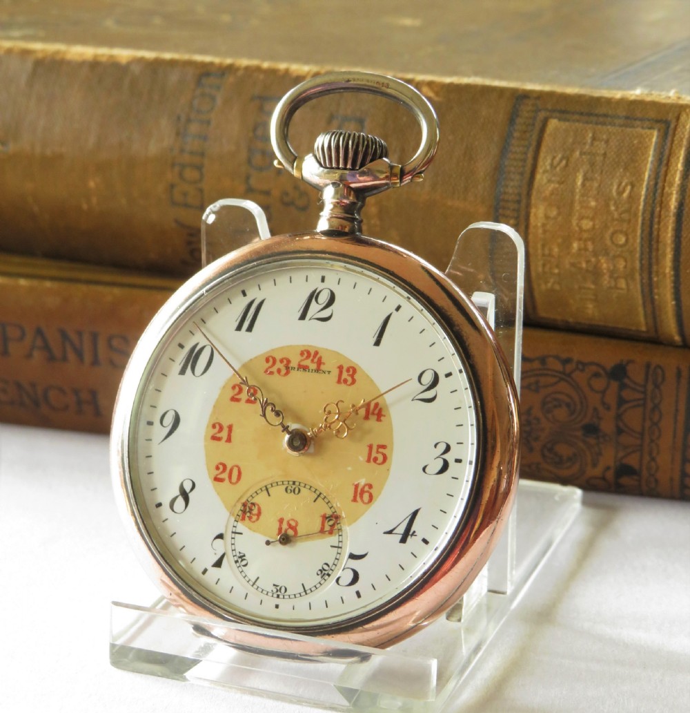  Antique President silver pocket watch View II