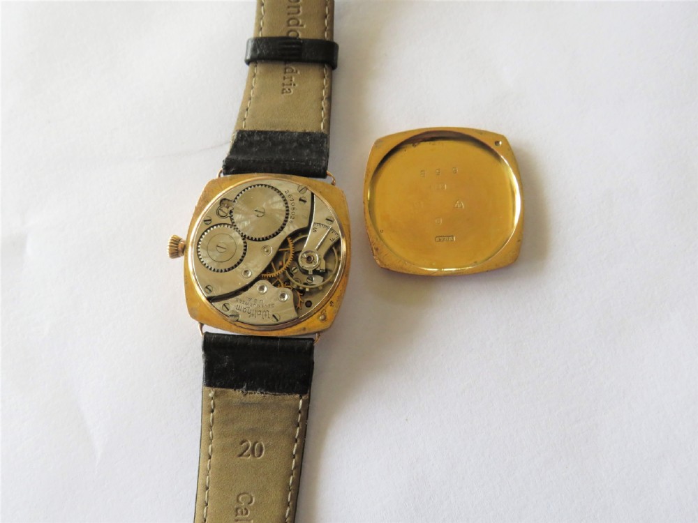 Antique Waltham 9ct gold gents wrist watch View III