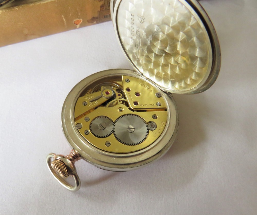 Silver Omega pocket watch, circa 1940 View III