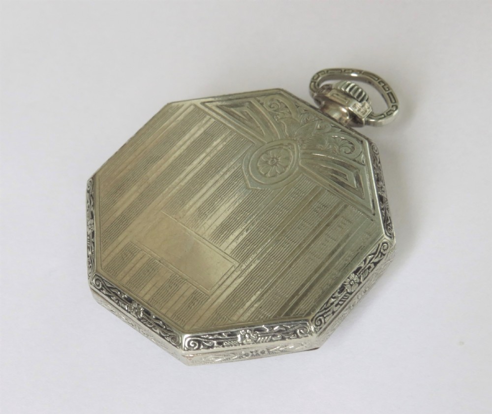 White gold filled Elgin pocket watch, 1928 View III