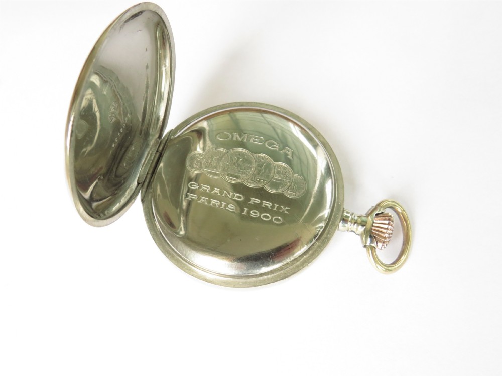 Antique Omega steam train pocket watch, c1912 View IV