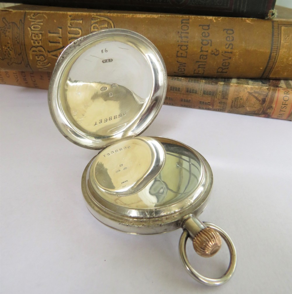 Antique silver Vertex half hunter pocket watch View IV