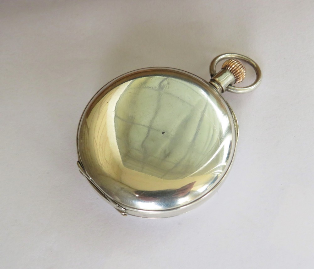 Antique silver Vertex half hunter pocket watch View VI