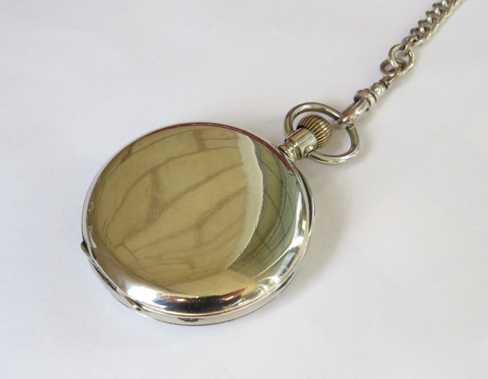 1930s Swiss pocket watch and chain View III