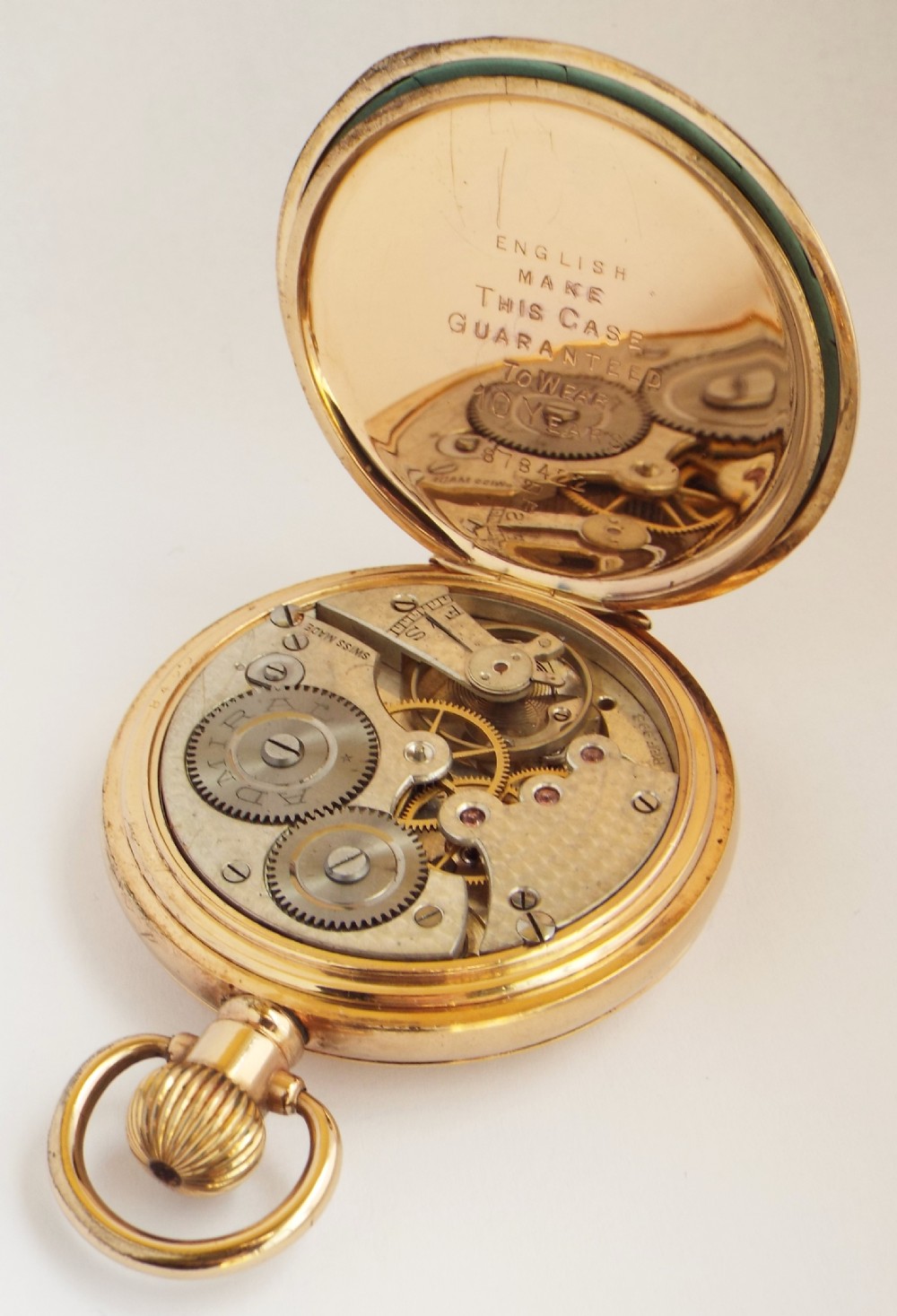 1920s Cyma Admiral full hunter pocket watch.  View V