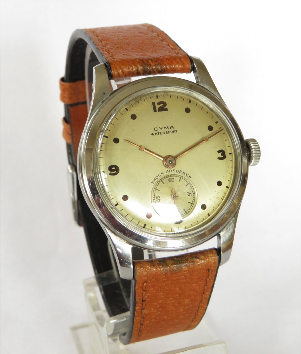 Gents 1940s Cyma Watersport wrist watch View II