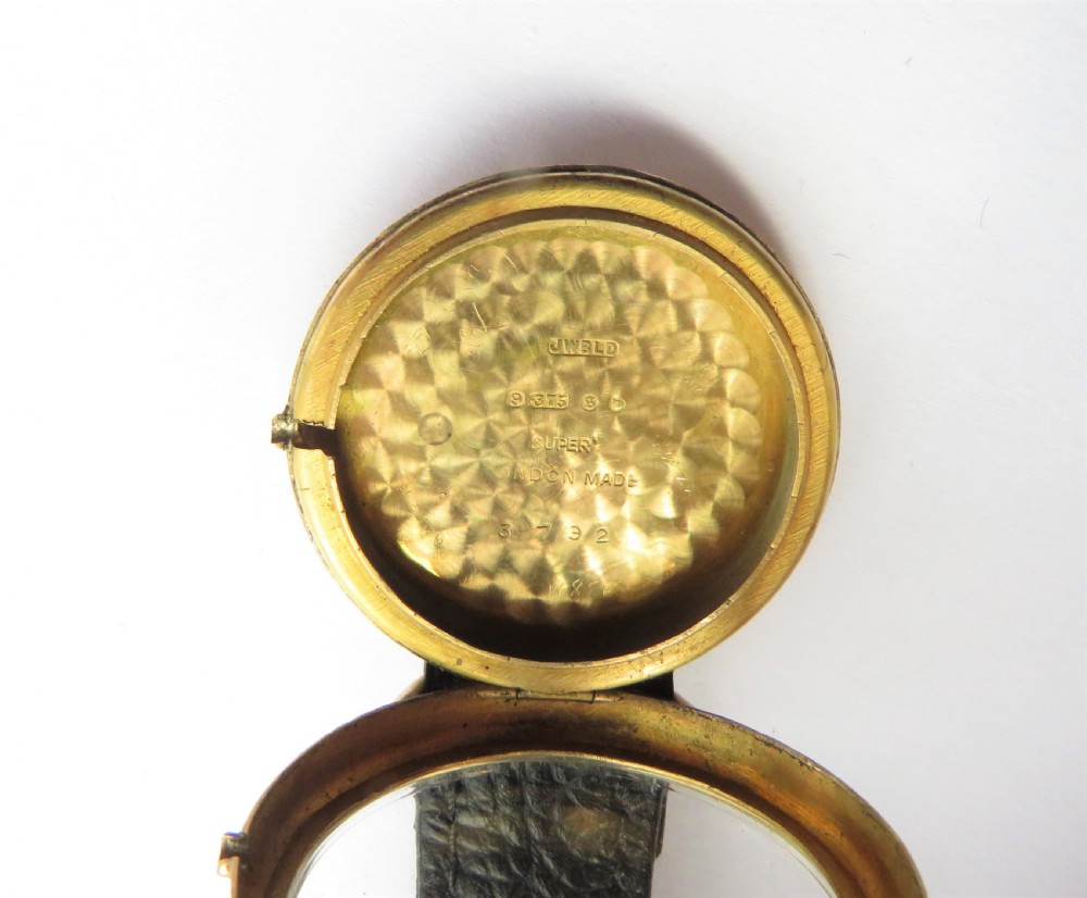 Gents 9ct gold wrist watch, J W Benson, 1933 View III