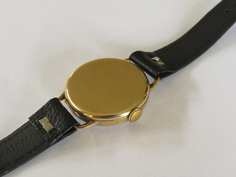 Gents 9ct gold wrist watch, J W Benson, 1933 View VI