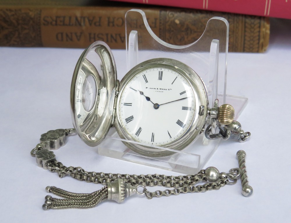 Ladies silver half hunter fob watch, Mappin & Webb View II