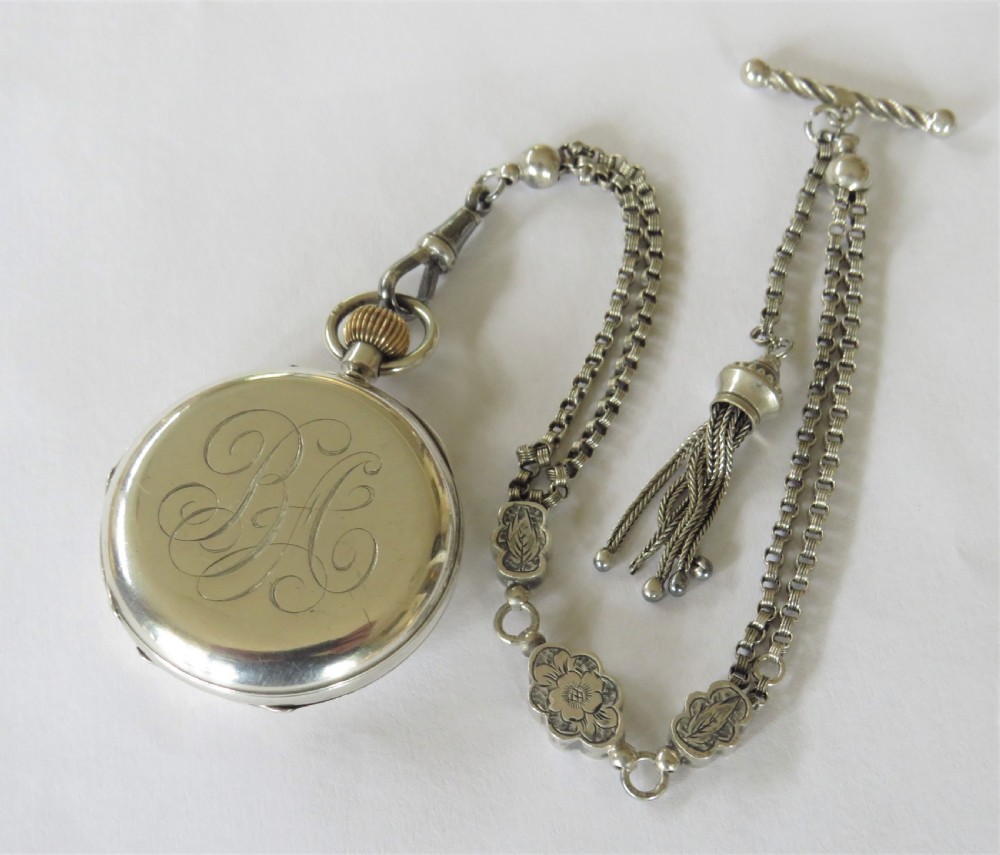 Ladies silver half hunter fob watch, Mappin & Webb View V