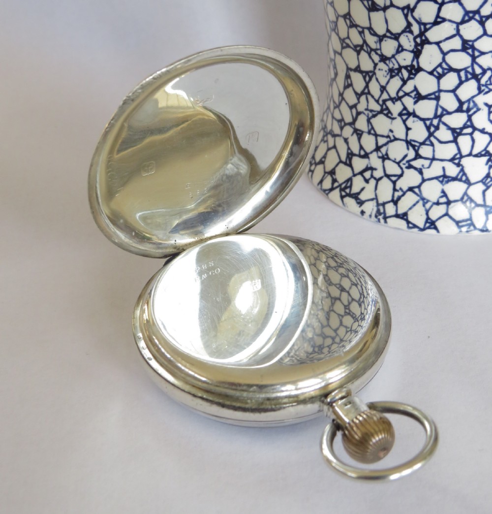 Antique English silver pocket watch, 1906 View III