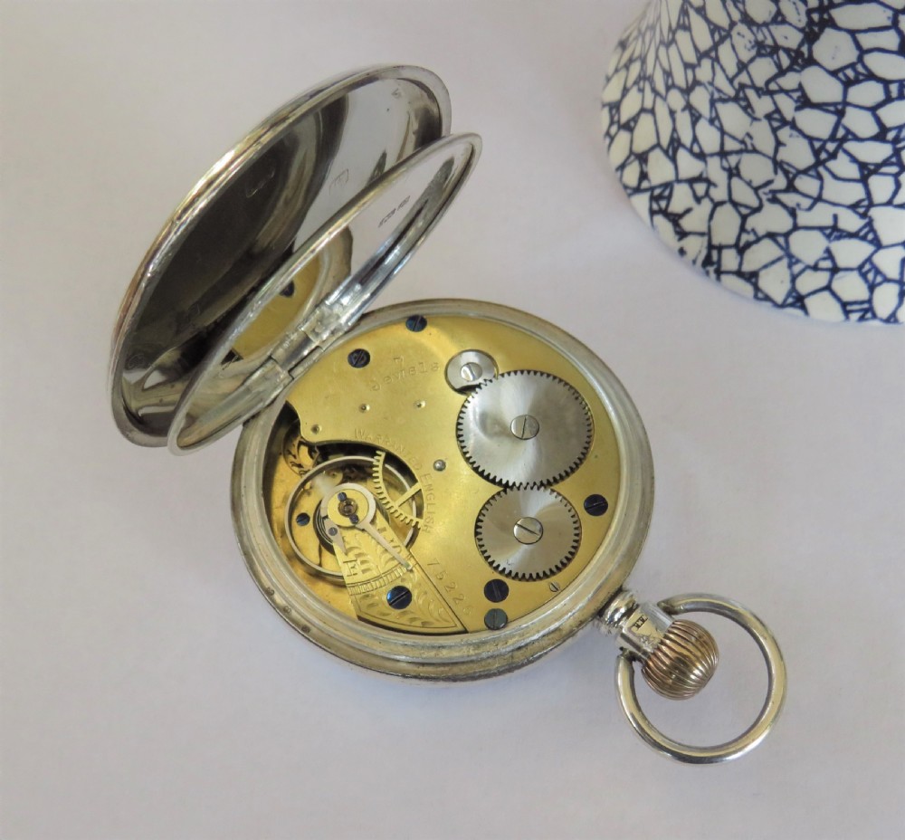 Antique English silver pocket watch, 1906 View IV