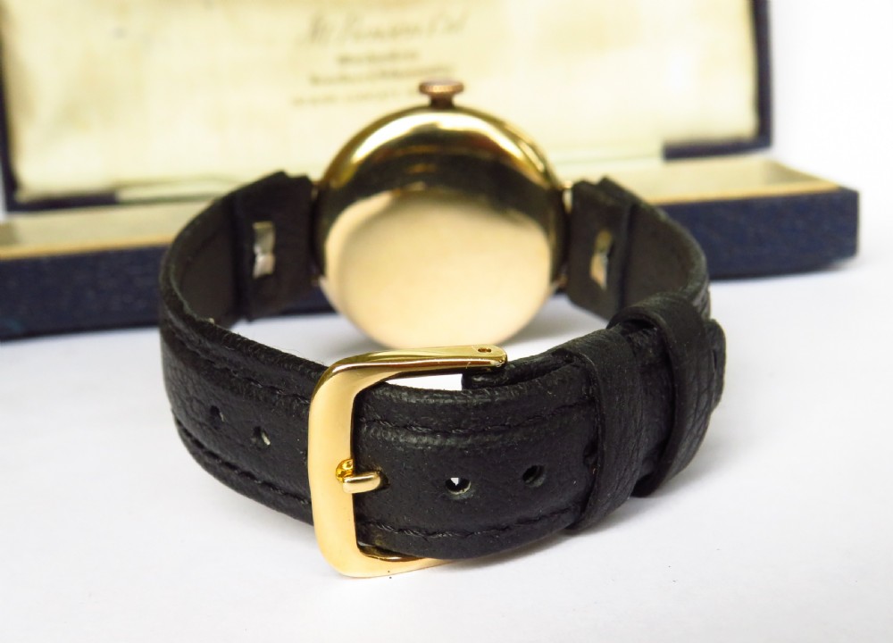 Boxed 9ct gold wrist watch from J W Benson, 1935 View VI