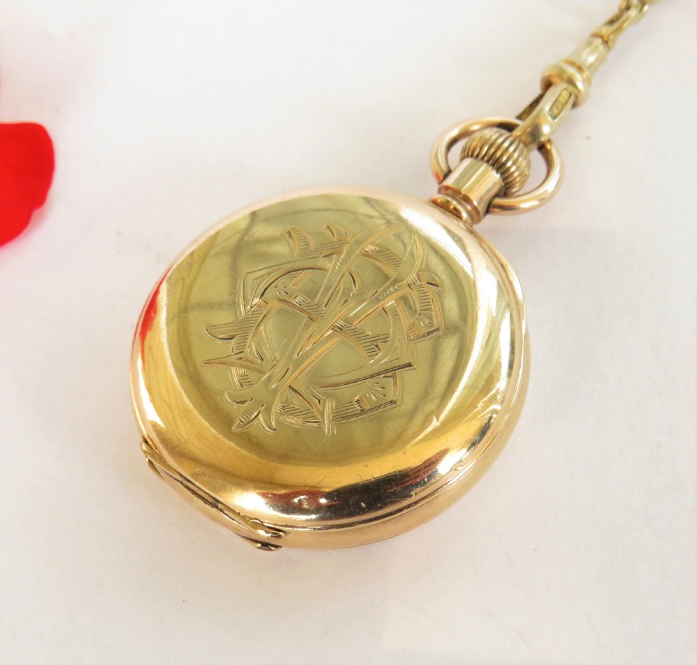 Antique Lady Waltham fob watch and albertina View III