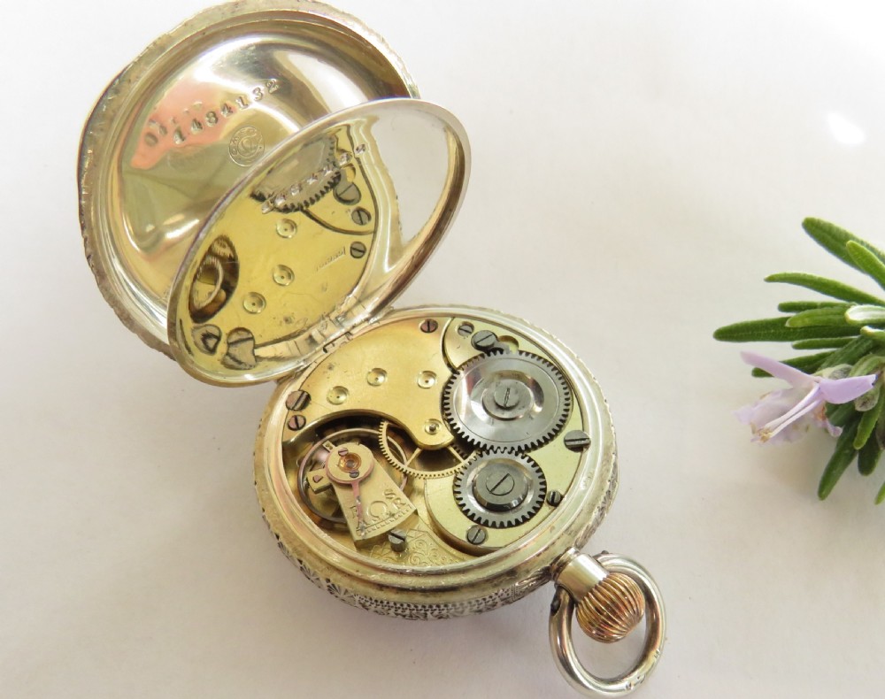Antique Omega ladies silver fob watch View III