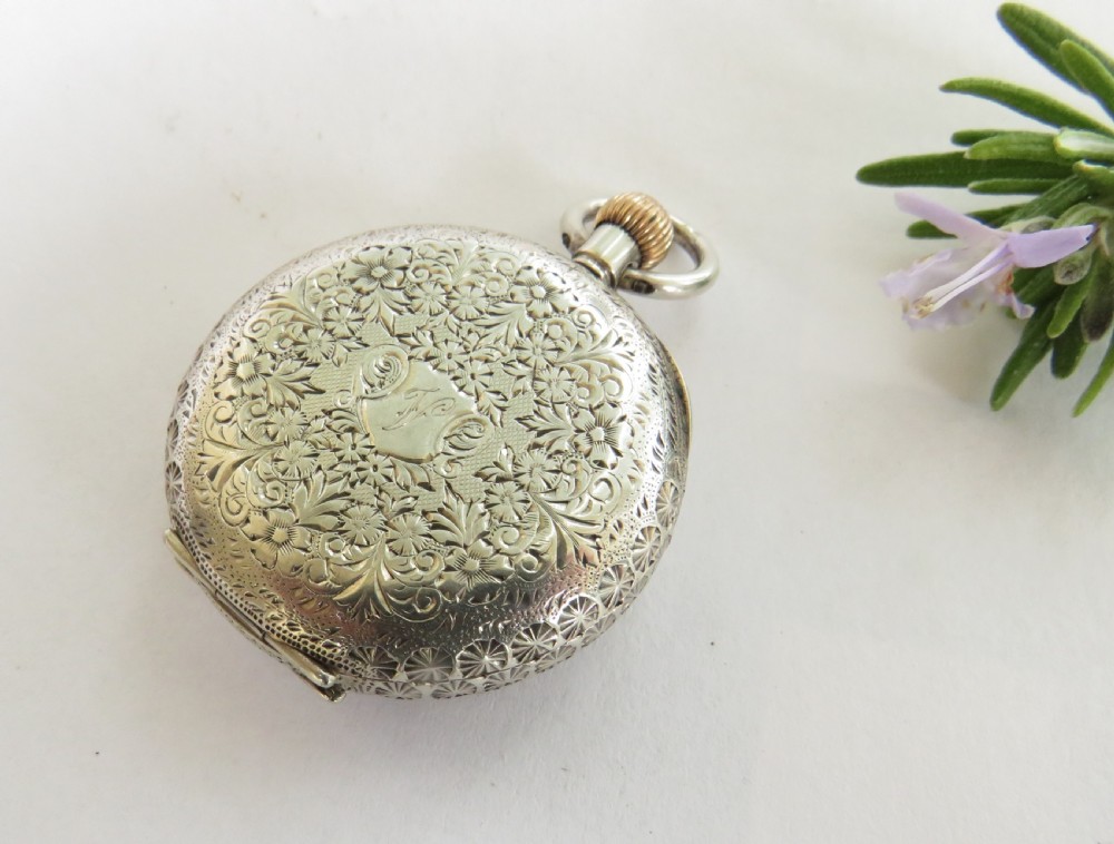 Antique Omega ladies silver fob watch View V