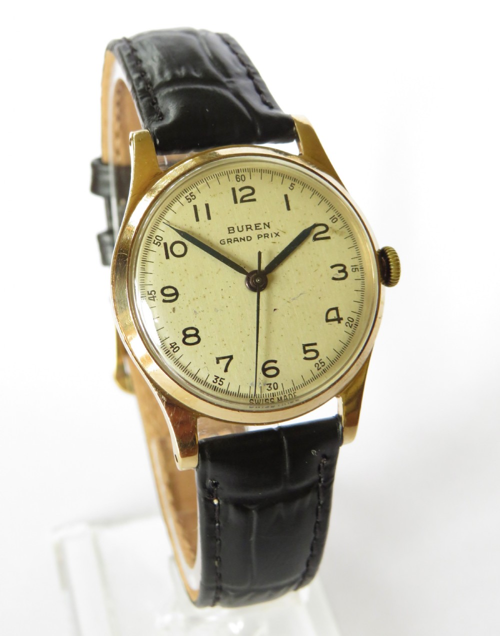 Gents 9ct gold Buren Grand Prix wrist watch, 1953 View II