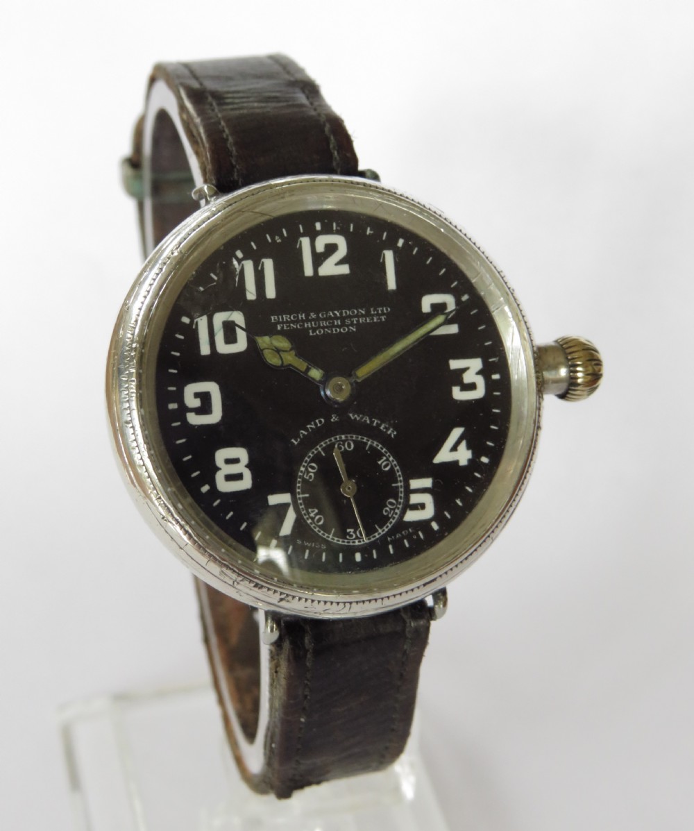 Antique silver Zenith Land & Water trench watch View II